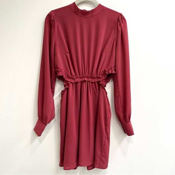 Autumn Bliss Rusty Rose Long Sleeve Cutout Mini Dress Rusty Rose Small - Picture 5 of 16